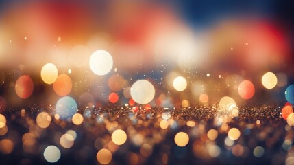 Festive Sparkle: Defocused circles, bokeh, and shimmering particles bring the magic of Merry...