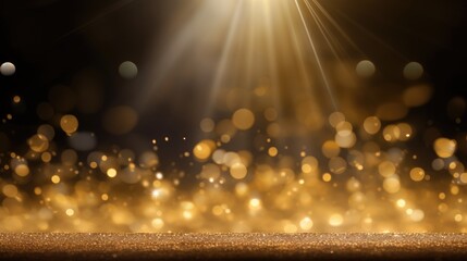 Performance Ready: Get the stage set with glittering lights and a golden floor. It's the perfect backdrop for your product display.