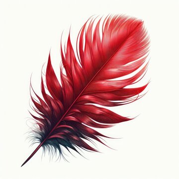 red feather isolated on white