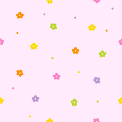 Colorful Seamless floral pattern, pink background
