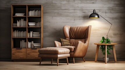 Cozy Reading Nook: Create your ideal reading nook with a comfortable armchair and a well-lit space, all in a stylish room interior. Perfect for relaxation and leisure.
