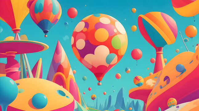 A whimsical and playful plain background with cartoon like illustration