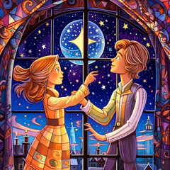 Obraz na płótnie Canvas a prince and princesses love story tale. Once Upon a Love. 
