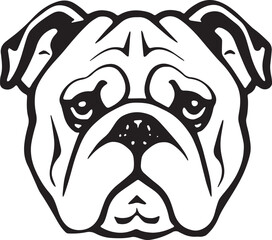 cute bulldog puppy icon in simple strokes