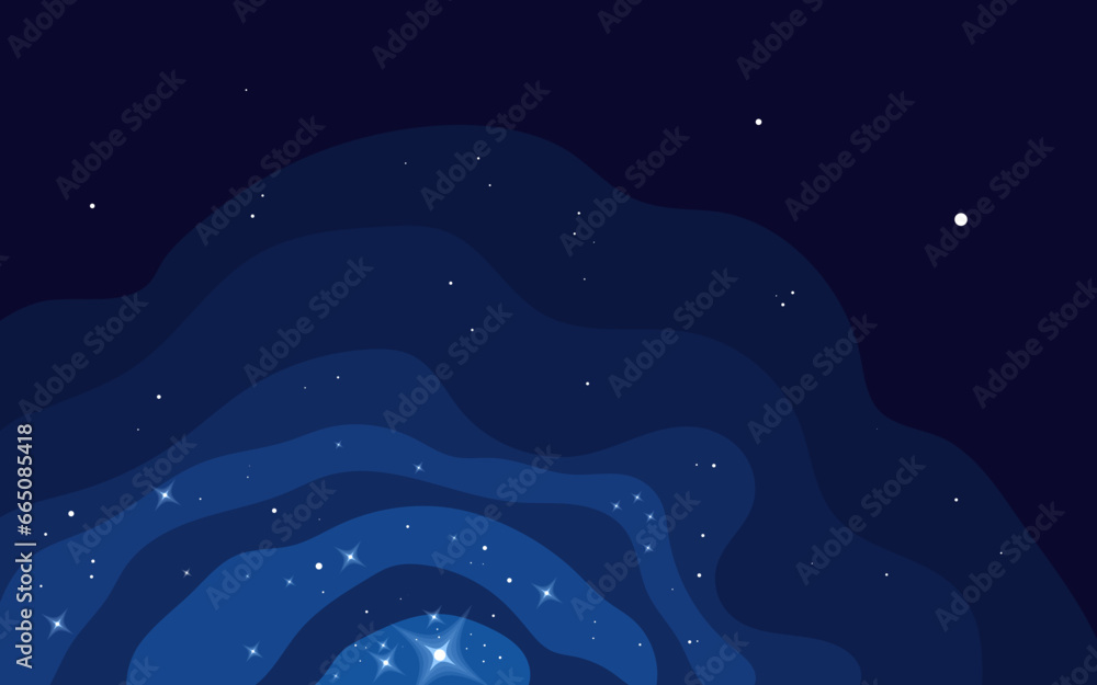 Sticker vector space background . cute flat style template with stars in outer space