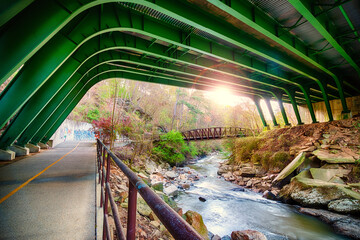 Running trail in Cumberland area of Atlanta, GA