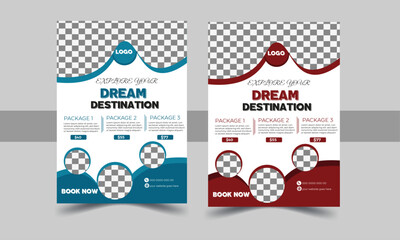 Modern Elegant Travel Flyer Design Template.