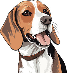 Beagle dog.Cartoon dog or puppy characters design.