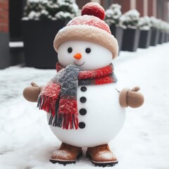 snowman on the snow christmas new  year background for your banner social media post