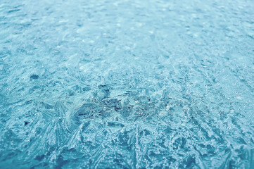 Obraz premium Winter frost patterns on the glass