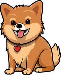 Pomeranian dog.Cartoon dog or puppy characters design.