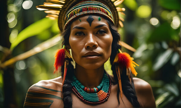 indigenous tribe woman in the amazon