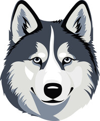 Naklejka premium Siberian Husky dog.Cartoon dog or puppy characters design.