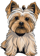 Yorkshire Terrier dog.Cartoon dog or puppy characters design.