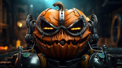 An illustration of an amazing Halloween pumpkin