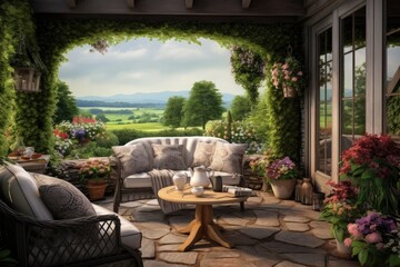 Obraz premium A cozy living space with comfortable seating and a functional coffee table