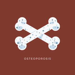 The Crossed bones with dot in the bones. Isolated vector Illustration