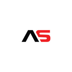 Monogram Letter AS Logo Design. Black and White Logo. Usable for Business Logos. Flat Vector Logo Design Template