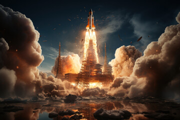 An image of a space launch, representing advancements in space exploration and the quest for...