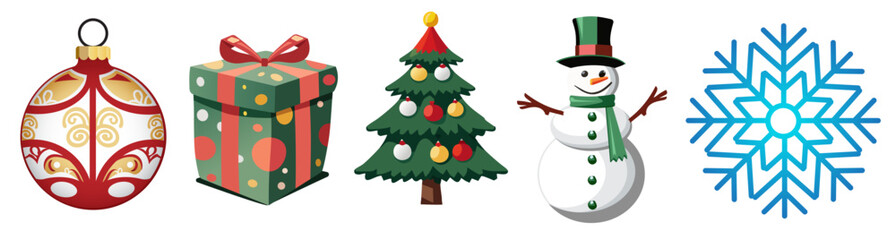 set of christmas ornaments. christmas elements