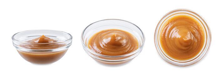Apple puree or butter on a white isolated background