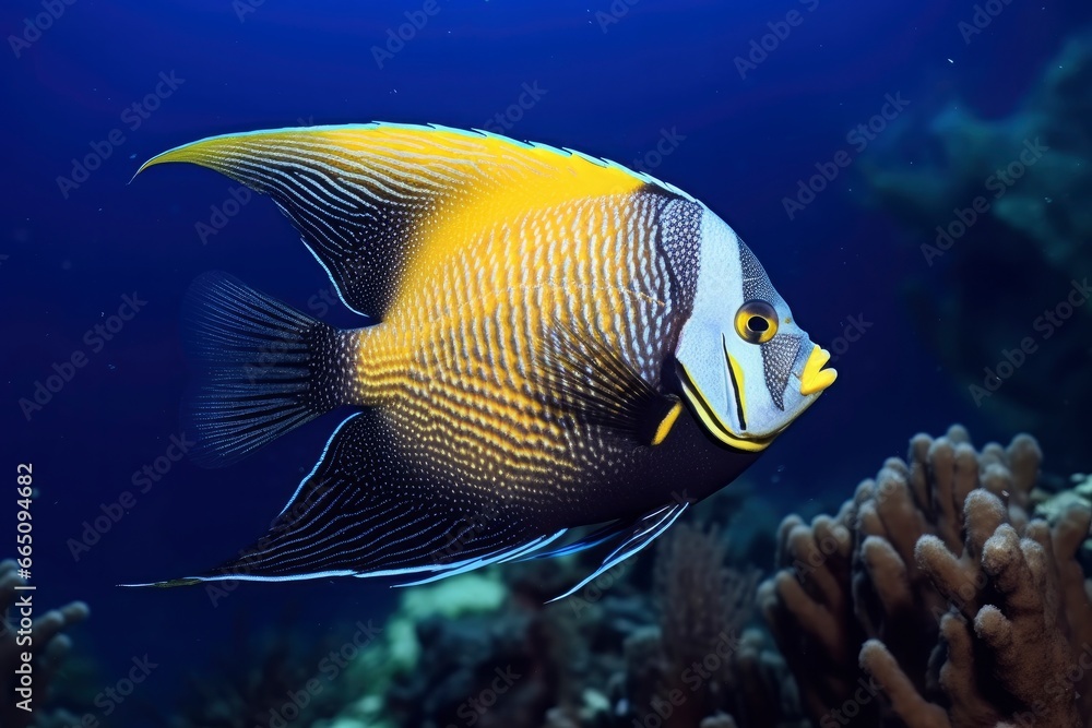 Wall mural Beautiful angelfish in the ocean.