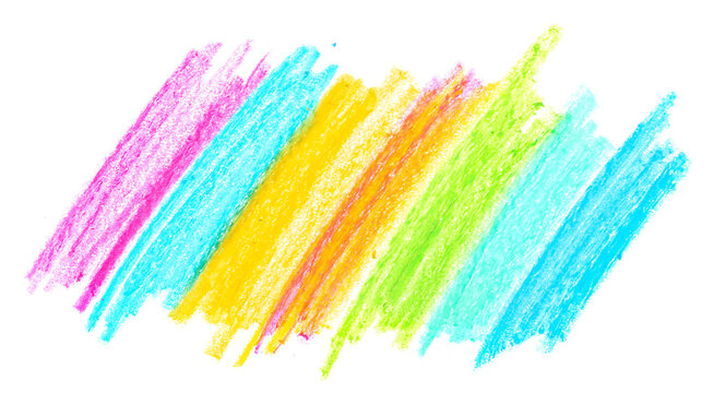 Photo grunge hand draw, scribble colorful cross hatch, wax pastel, crayon isolated on white, clipping path
