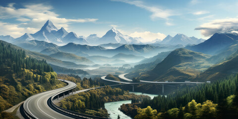 The empty winding mountain road