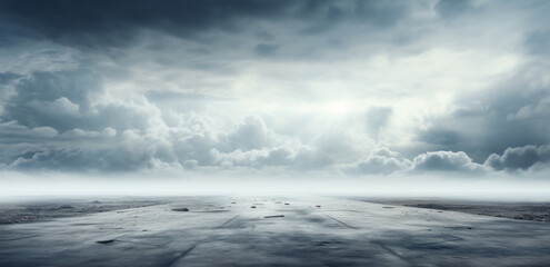Fototapeta premium An empty parking lot clouds