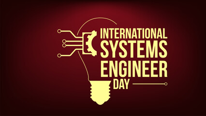  International Systems Engineer Day. Template for banner, greeting card, poster background. Vector illustration