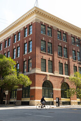 Red Brick Building in City Downtown