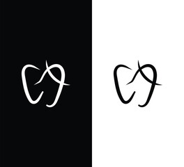 Dental Logo Design. Usable for Business Logos. Flat Vector Logo Design Template
