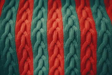 Retro handmade Christmas sweater knit texture. Generative AI