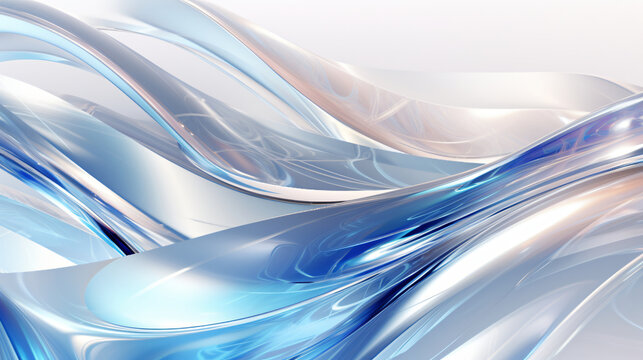 Metal chrome waves 3D background