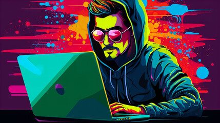 hacker dressed in a hoodie breaking into someone's computer