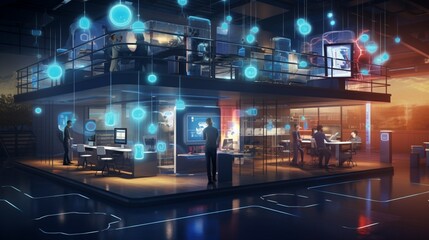 an enticing image of an IoT development lab, where innovators shape the future of connected devices, showcasing the elegance of IoT innovation.