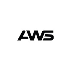 Creative Modern Monogram Letter AWS Logo Design. Black and White Logo. Usable for Business Logos. Flat Vector Logo Design Template
