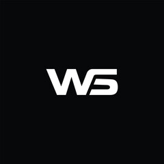 Monogram Letter WS Logo Design. Black and White Logo. Usable for Business Logos. Flat Vector Logo Design Template