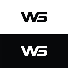 Monogram Letter WS Logo Design. Black and White Logo. Usable for Business Logos. Flat Vector Logo Design Template - obrazy, fototapety, plakaty