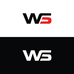 Monogram Letter WS Logo Design. Black and White Logo. Usable for Business Logos. Flat Vector Logo Design Template