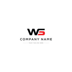 Fototapeta premium Monogram Letter WS Logo Design. Black and White Logo. Usable for Business Logos. Flat Vector Logo Design Template