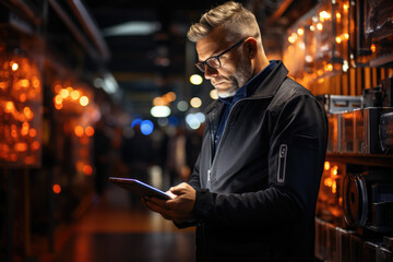 A supply chain consultant conducting on-site assessments and providing recommendations for process improvement. Concept of supply chain consulting. Generative Ai.