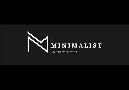 Minimalist letter mn or nm for initial logo