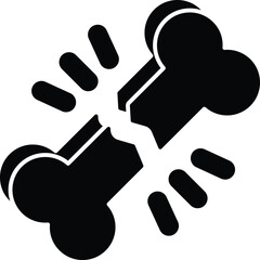 broken bones glyph icon design style