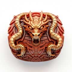 A decorative box adorned with a majestic dragon design