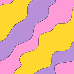 Wavy psychedelic seamless pattern. Vector abstract groovy trendy background