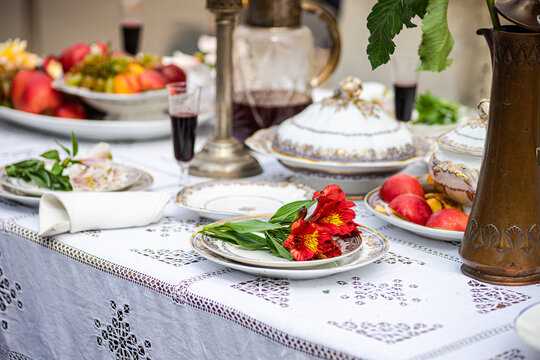 Detailed luxury dining display.