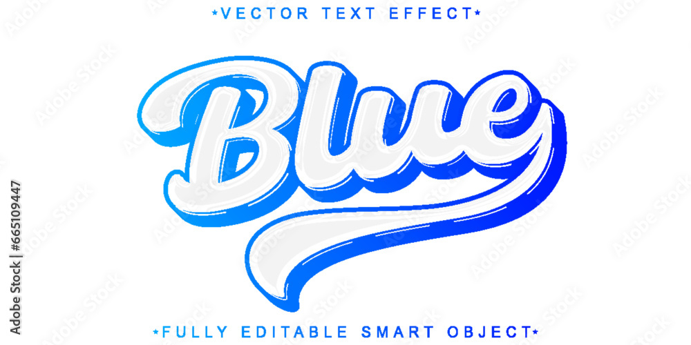 Poster blue vector fully editable smart object text effect