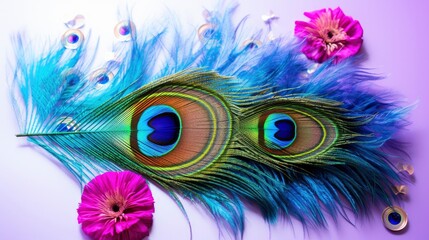 Obraz premium Beautiful florals peacock feather.