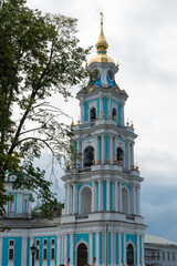 Kostroma, Russia, July 8, 2023. Bell tower of the Epiphany Cathedral of the Kremlin.